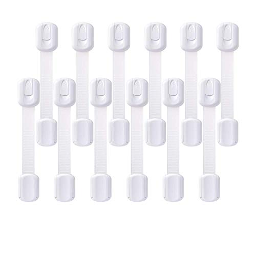 12 Pack Vmaisi Multi-Use Adhesive Straps Locks – Childproofing Baby Proofing Cabinet Latches for Drawers, Fridge, Dishwasher, Toilet Seat, Cupboard, Oven,Trash Can, No Drilling (White) (12) | The Storepaperoomates Retail Market - Fast Affordable Shopping