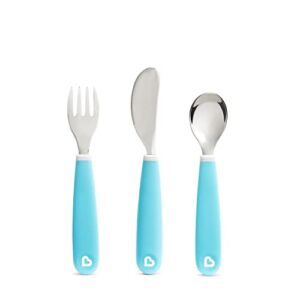 Munchkin Raise Toddler Fork, Knife & Spoon Set, Blue