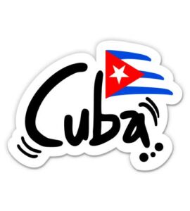 Cuba – 3″ Vinyl Sticker – for Car Laptop I-Pad Phone Helmet Hard Hat – Waterproof Decal.