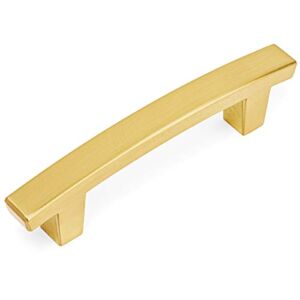 10 Pack – Cosmas 5235BB Brushed Brass Contemporary Cabinet Hardware Handle Pull – 3″ Inch (76mm) Hole Centers