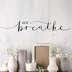 Vinyl Wall Decal Inspiring Quote Just Breathe Words Letter Stickers Mural 28.5 in x 5 in gz075