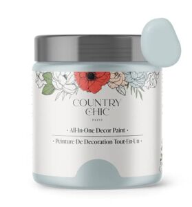 Country Chic Paint – Chalk Style All-in-One Paint for Furniture, Home Decor, Cabinets, Crafts, Eco-Friendly, Minimal Surface Prep, Multi-Surface Matte Paint – Belle of The Ball [Light Blue] – (4 oz)