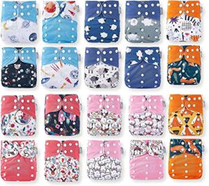 KaWaii Baby One Size Pocket Cloth Diaper Shells Waterproof Washable Reusable Durable for Newborn to Toddler 8-36 lbs – Pack of 20