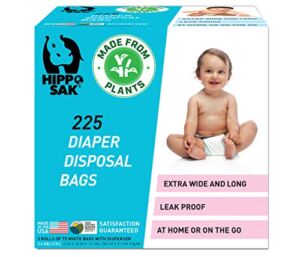 Hippo Sak Plant Based Diaper Disposal Bags, 225 Count