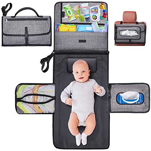 Gimars Large Capacity 6 Pockets Baby Portable Changing Pads, Waterproof & Easily Cleanable Detachable Travel Portable Diaper Changing mat, Baby Shower Gifts, Newborns Essentials | The Storepaperoomates Retail Market - Fast Affordable Shopping