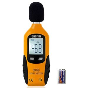 Cadrim Decibel Meter – Digital Sound Level Meter, Self-Calibration Decibel Reader, Noise Meter with LCD Display Measurement Range 40-130 dB spl Meter (Battery Included)…