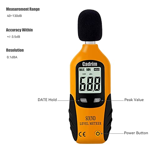 Cadrim Decibel Meter – Digital Sound Level Meter, Self-Calibration Decibel Reader, Noise Meter with LCD Display Measurement Range 40-130 dB spl Meter (Battery Included)… | The Storepaperoomates Retail Market - Fast Affordable Shopping