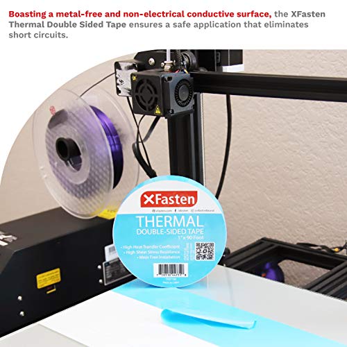 XFasten Thermal Double-Sided Adhesive Tape, 1 Inch x 90 Feet, High Thermal Conductivity and Electrical Insulating Thermal Tape for LED Strips, 3D Printing Beds, Computer CPU, Heat Sinks | The Storepaperoomates Retail Market - Fast Affordable Shopping