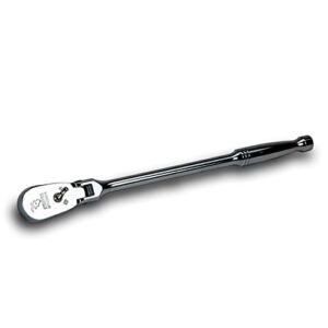 Capri Tools 3/8-Inch Drive Low Profile Flex-Head Ratchet, True 72-Tooth, 5-Degree Swing Arc, 180-Degree Flex-Head (CP12300FX)