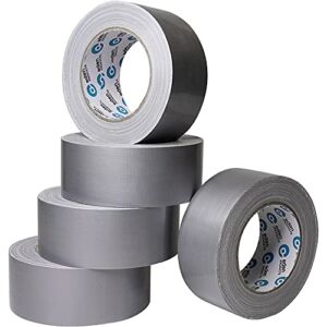 EdenProducts Duct Tape Heavy Duty Waterproof Bulk 5 Pack, Strong Industrial Max Strength Gray Tape Multi Roll Pack, Silver 30 Yards x 2 Inches, Indoor & Outdoor Use, No Residue, Tear by Hand