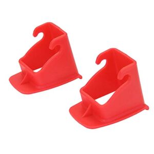VISLONE 2 Pcs Car Seat ISOFIX Interface Buckle Fixed Guide Groove Seat Belt Bracket Connector (Red)