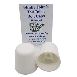 Stinky John’s Tall Toilet Bolt Caps: Don’t Cut Those Bolts! 100% Made in USA! (Universal Fit, 2 Pack)