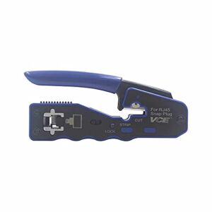 VCE RJ45 Pass Through Crimp Tool with Replacement Blade for Cat6a Cat6 Cat5e Cat5 Connector, Ethernet Crimper Pass-Thru Network Crimping Tool Wire Stripper Cutter