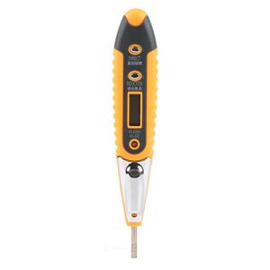 AC‑2 Digital Test Pencil Multifunction AC DC 12-250V Tester Electrical Test Pencil Detector Voltage Detector Test Pen (Yellow) Battery not Included