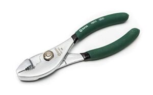 SATA 6-Inch Slip-Joint Pliers, Chrome Vanadium Steel Body, with Green Handles and Rivet Joint Assembly – ST70511ST