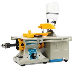 Lapidary Equipment DIY Jewelry Lapidary Saw for Cutting Rocks, 110V Mini Table Saws Grinder Polishing Machine 0-10000r/min with Flexible Shaft,Right Benchtop