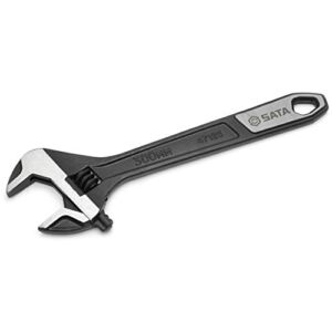 SATA 12-Inch Professional Extra Wide Jaw Adjustable Wrench with Forged Alloy Steel Body and a Chrome Plated Finish – ST47125