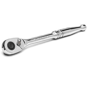 SATA 3/8-Inch Drive Quick-Release 72-Tooth Ratchet with an Teardrop Head, Full-Polished Chrome Finish – ST12971U