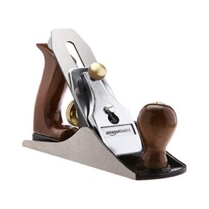 Amazon Basics No.4 Adjustable Universal Precision Smoothing Bench Hand Plane with 2-Inch Blade and Wooden Handles