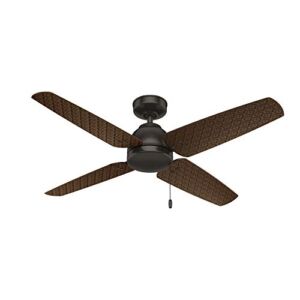 Hunter Sunnyvale Indoor / Outdoor Ceiling Fan with Pull Chain Control, 52″, Bronze