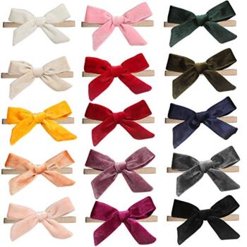 inSowni 15 Pack Solid Velvet Bow Super Stretchy Nylon Headbands Hairbands Accessories for Baby Girls Toddlers Newborns Infants Kids | The Storepaperoomates Retail Market - Fast Affordable Shopping