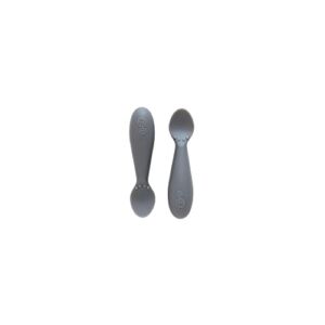 ezpz Tiny Spoon (2 Pack in Gray) – 100% Silicone Spoons for Baby Led Weaning + Purees – Designed by a Pediatric Feeding Specialist – 4 months+