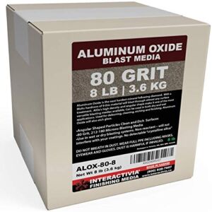#80 Aluminum Oxide – 8 LBS – Medium to Fine Sand Blasting Abrasive Media for Blasting Cabinet or Blasting Guns.