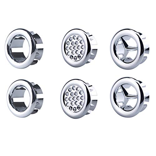 SuperMore 6 Pack Vanity Sink Overflow Cover Basin Sink Ceramic Bathroom Vessel Kitchen Basin Trim Remplacement Round Caps Insert in Hole (Silver ABS plastic) | The Storepaperoomates Retail Market - Fast Affordable Shopping