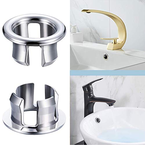 SuperMore 6 Pack Vanity Sink Overflow Cover Basin Sink Ceramic Bathroom Vessel Kitchen Basin Trim Remplacement Round Caps Insert in Hole (Silver ABS plastic) | The Storepaperoomates Retail Market - Fast Affordable Shopping