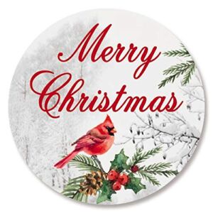 Cardinal Stream Christmas Envelope Seals – Set of 72 Holoiday Envelope Stickers