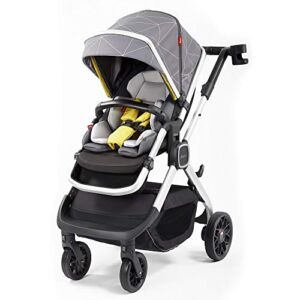 Diono Quantum2 3-in-1 Multi-Mode Stroller for Baby, Infant, Toddler Stroller, Car Seat Compatible, Adaptors Included, Compact Fold, XL Storage Basket, Gray Linear