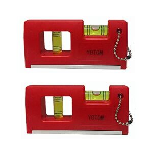 2pcs Magnetic Pocket Level, Bubble Level for Determining Horizontal and Vertical Plane, Red