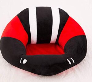 Syhonic Baby Kids Support Seat Sofa Plush Soft Animal Shaped Baby Learning to Sit Chair Keep Sitting Posture Comfortable for 3-16 Months Baby(Black & Red)