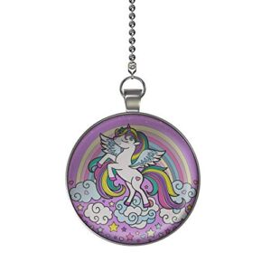Gotham Decor Magical Rainbow Unicorn Fan/Light Pull Pendant with Chain
