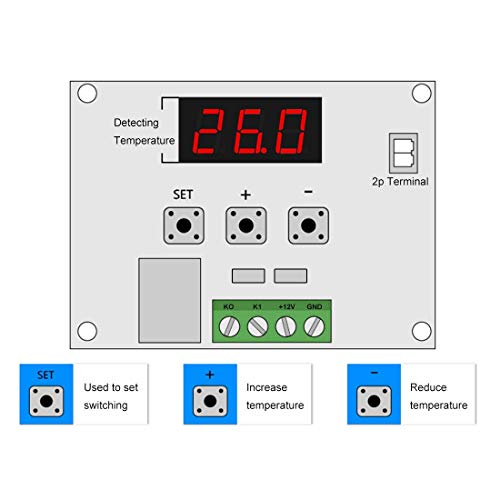 AITRIP 3PCS W1209 12V DC Digital Temperature Controller Board with 10A One-channel Relay and Waterproof Micro Digital Thermostat -50-110°C Electronic Temperature Temp Control Module Switch (With Case) | The Storepaperoomates Retail Market - Fast Affordable Shopping