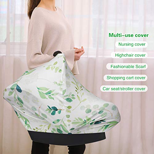 Nursing Cover Breastfeeding Scarf, Car Seat Covers for Babies Infant Carseat Canopy, Stretchy Soft Breathable Multi-Use Cover Ups for Stroller High Chair Shopping Cart, Baby Essentials for Summer | The Storepaperoomates Retail Market - Fast Affordable Shopping