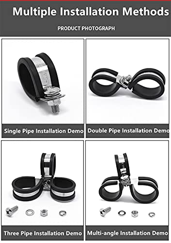 Solarson Stainless Steel Cable Clamp 1/2 Inch(0.5 inch) 20 Pack , Pipe Clamp,Metal Clamp,Tube Clamp, Rubber Cushioned Insulated Clamp, Wire Cord Installation 12 mm | The Storepaperoomates Retail Market - Fast Affordable Shopping