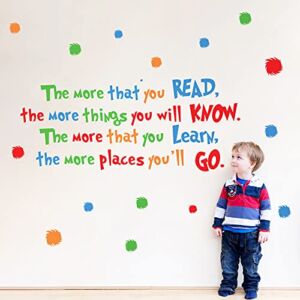 decalmile Reading Wall Decals Inspirational Quotes and Sayings Children Wall Stickers Kids Bedroom Classroom Wall Decor