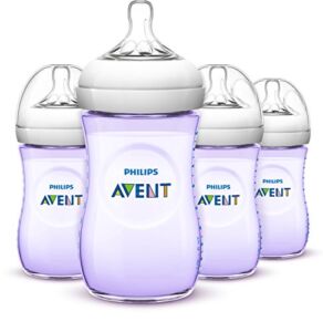 Philips Avent Natural Baby Bottles, Purple, 9 Ounce, (4 Pack)