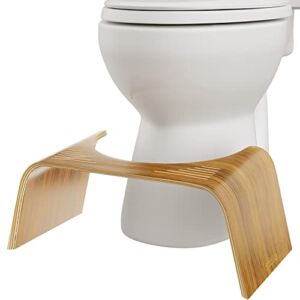 Squatty Potty The Original Bathroom Toilet Stool – Slim Teak Finish, 7 inch Height