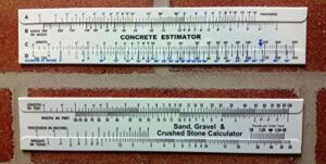 Concrete Slide Rule 300 yard and Sand, Gravel & Crushed Stone Slide Rule One of Each