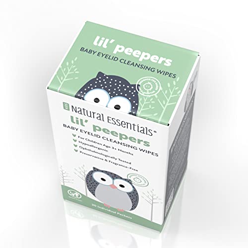 Natural Essentials Lil’ Peepers Baby Eye Wipes and Eyelid Cleanser, Rinse-Free Pediatrician Recommended Hypoallergenic Soft Eyelid Wipes for Babies, Kids and Adults, (30 Count) | The Storepaperoomates Retail Market - Fast Affordable Shopping
