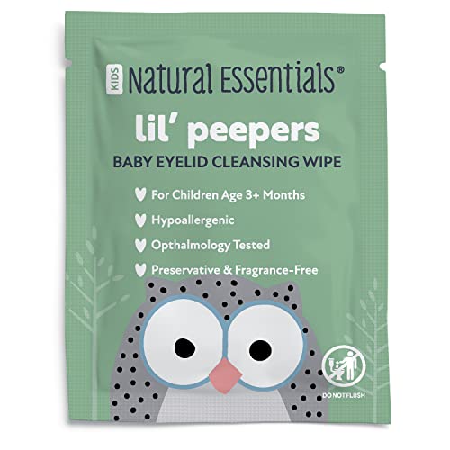 Natural Essentials Lil’ Peepers Baby Eye Wipes and Eyelid Cleanser, Rinse-Free Pediatrician Recommended Hypoallergenic Soft Eyelid Wipes for Babies, Kids and Adults, (30 Count) | The Storepaperoomates Retail Market - Fast Affordable Shopping