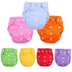 Baby Washable Reusable Cloth Diapers,7pcs