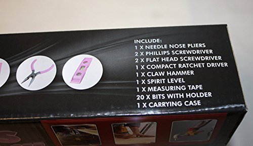PrimeTrendz Carbon Steel 30 Pieces Pink Tool Set Kit Perfect For Heavy Duty Jobs (BONUS Portable Box Case) | The Storepaperoomates Retail Market - Fast Affordable Shopping