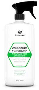 TriNova Wood Cleaner, Conditioner, Wax & Polish – Spray for Furniture & Cabinets – Removes Stains & Restores Shine – Wax & Oil Polisher – Works on Stained & Unfinished Surfaces – 18 OZ