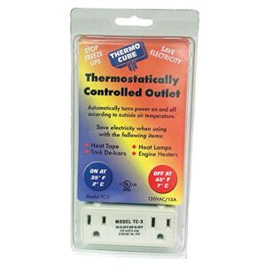 THERMO-CUBE Thermostatically Controlled Power Outlet, On at 35F / Off at 45F