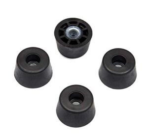 4 Small Extra Tall Round Rubber Feet Bumpers – .437 H X .750 D – Made in USA