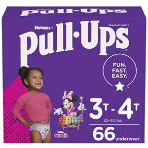 Pull-Ups Girls’ Potty Training Pants Training Underwear Size 5, 3T-4T, 66 Ct