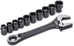 Crescent 11 Pc. Pass-Thru™ X6™ Black Oxide Adjustable Wrench and Spline Socket Set – CPTAW8